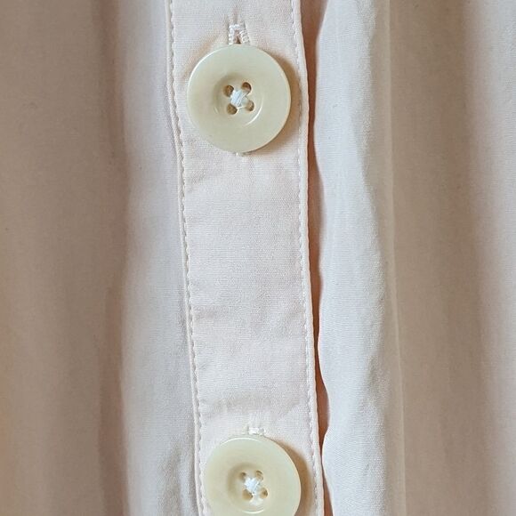 J. Crew Women's Cotton Poplin Puff Sleeve Button Front Jumpsuit M Palest Peach - Picture 9 of 13